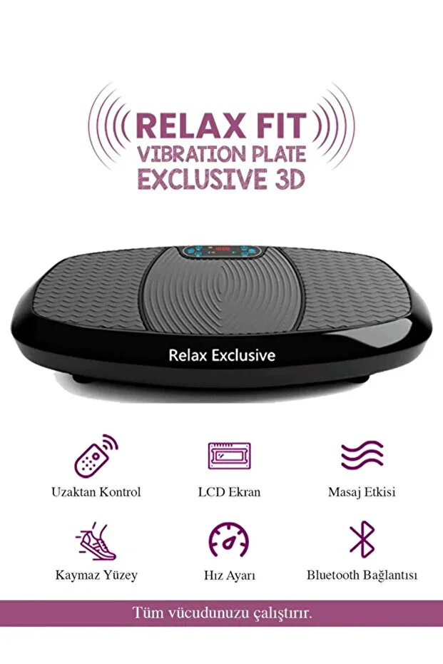 Relax Exclusive 3d Vibration Plate Hoparlörlü Titreşimli yatay+dikey+3d Spor Fitness Egzersiz Aleti Cihazı